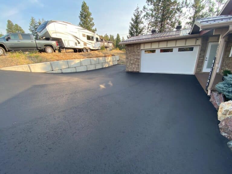 Enderby BC residential driveway blacktop seal coating after