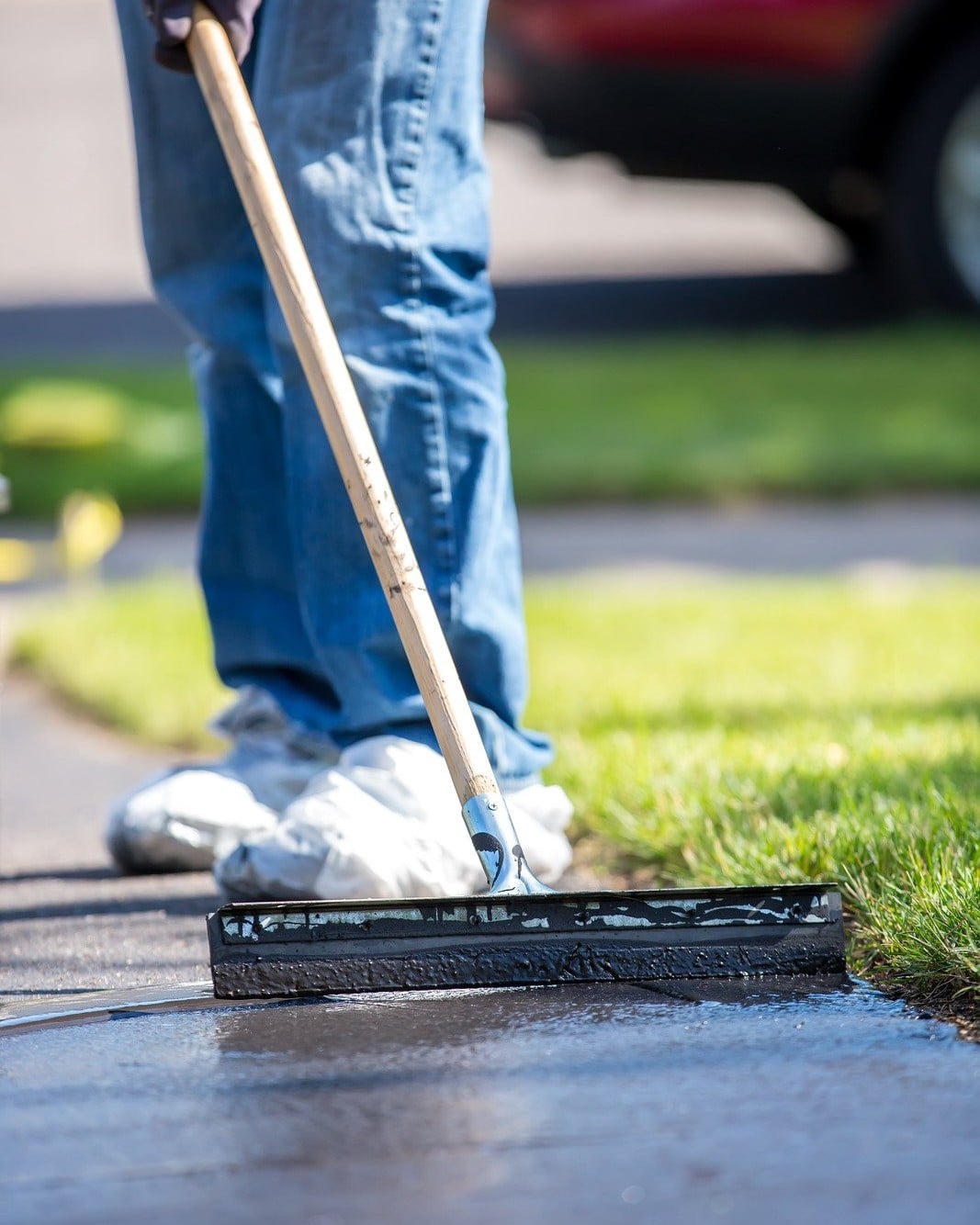 Close-Up of Do It Yourself Driveway Seal Coating