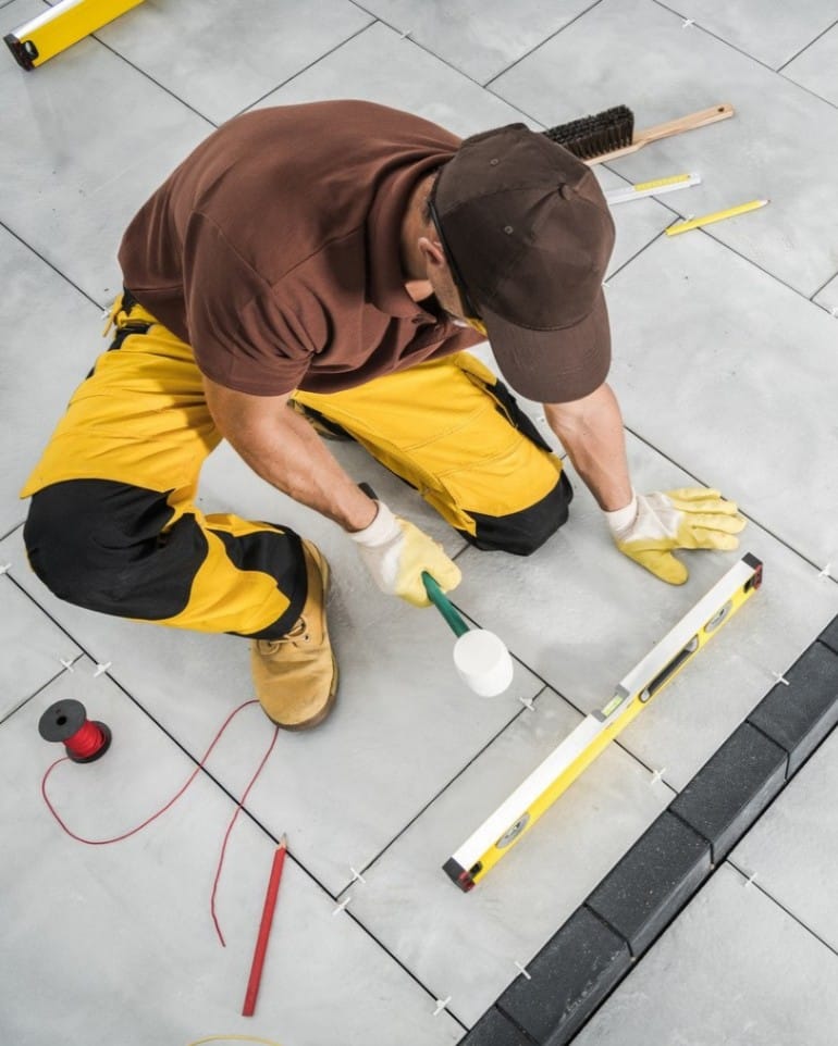 Installing Paving Bricks Patio Floor